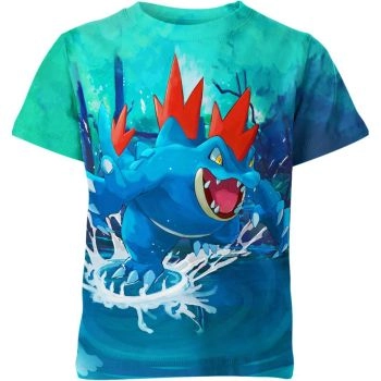 Aqua Majesty - Dynamic Blue Feraligatr From Pokemon Shirt