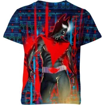 Showcasing Advanced Hero with the Batman Beyond T-Shirt in Blue and Red