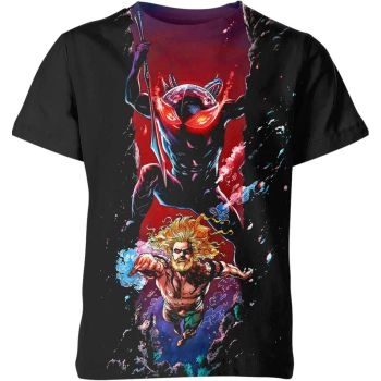 Black Manta Vs Aquaman T-Shirt - White - Epic and Contrasting Design