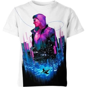 Nightwing Dick Grayson Shirt - The Human Rocket in White and Purple