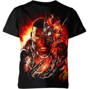 Black Cyborg Shirt - The Futuristic Hero of Technological Power