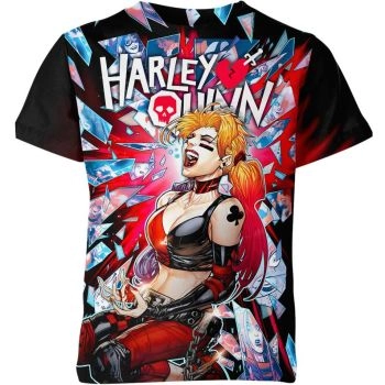 The Multicolor Harley Quinn and Joker in Love and Madness T-Shirt: Harley Quinn and Joker