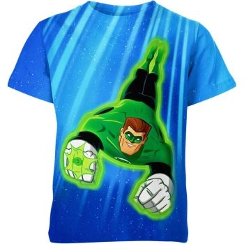 Green Lantern Comic Art T-Shirt - Dive into Blue Adventures in Comics