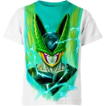 Green and White Enigma: Perfect Cell Dragon Ball Z Shirt