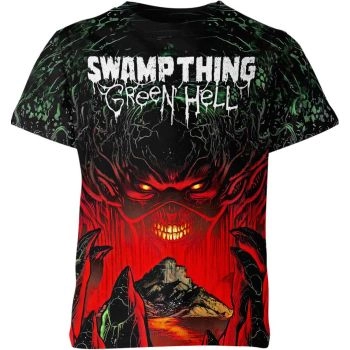 Swamp Thing Classic Comic Cover Shirt: Vintage Adventure - A Dark and Classic Black Tee