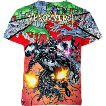 Venomverse Marvel - Striking Multicolor T-Shirt with Comic Cover Art