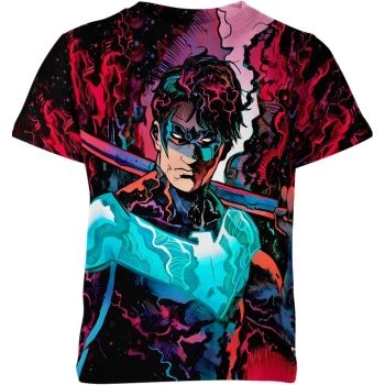 The Hero with a Heart - Blue Nightwing Shirt - Nightwing: The skilled and compassionate hero