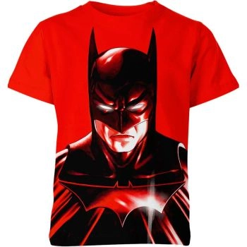 Featuring Iconic Superhero with the Batman T-Shirt in Red and Black