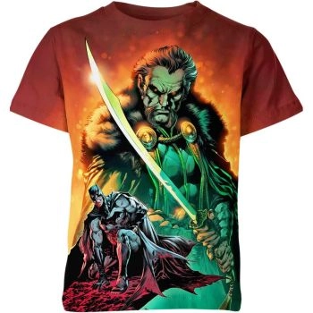 Batman v. The Conqueror: The Ultimate Showdown of Legends - Earthy Brown and Mystic Green - Oversized T-Shirt