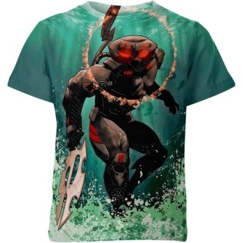 Black Manta From Aquaman T-Shirt - Blue - Aquatic and Powerful Design