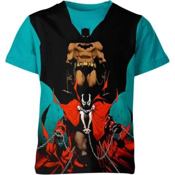 Embrace Dynamic Duo with Sleek and Powerful Spawn X Batman T-Shirt