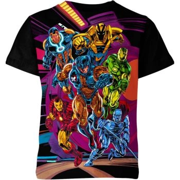 Displaying Protective Gear with the Armored Men T-Shirt in Black and Multicolor