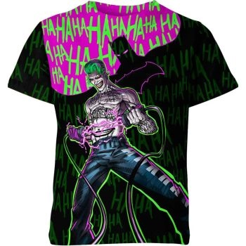 Joker's Menace: Black Suicide Squad Joker Tee, Embodying Chaos and Anarchy