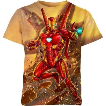 A Poster Style Design: Brown Iron Man Endgame Poster T-shirt