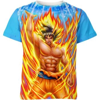 Goku Blaze of Saiyan Spirit Shirt - Embrace the Fiery Orange