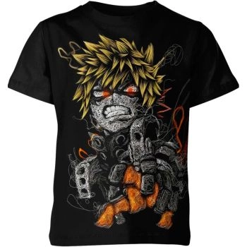 Unyielding Resolve - Katsuki Bakugo From My Hero Academia Shirt in Dark Black