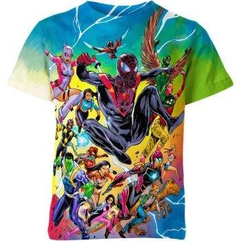 New Team Of Spider-man Into The Spider-Verse T-shirt: The Colorful Multiverse of the Spider-Men