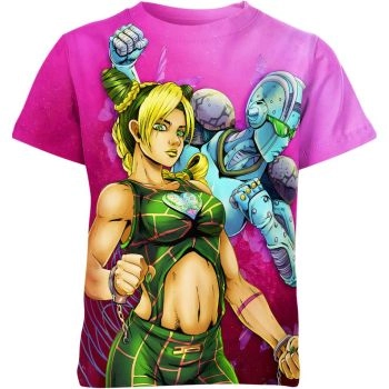 Rosy Determination - Jolyne Cujoh Jojo's Bizarre Adventure Shirt in Rose Pink