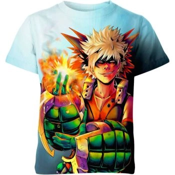 Explosive Quirk - Katsuki Bakugo My Hero Academia Shirt in Dynamic Blue