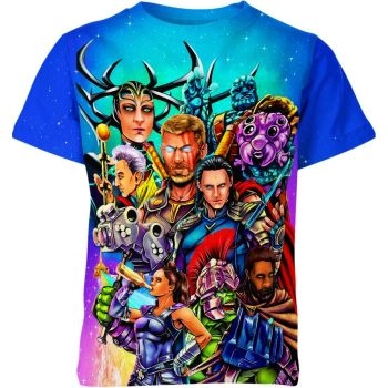 Ragnarok Adventure: Thor Colorful and Vibrant Marvel Tee T-Shirt