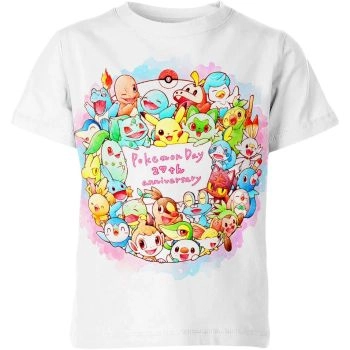 Pokemon Day Anniversary Shirt - Celebrate 25 Years of Pokemon in White