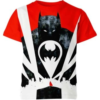 Batman: Playful and Striking Pink Vibes Red and White T-Shirt with Black Accents