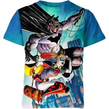 Batman X Harley Quinn: The Bold Blue and Vibrant Colors - Comfortable T-Shirt