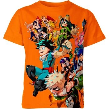 Energetic Orange and Multicolor My Hero Academia Shirt