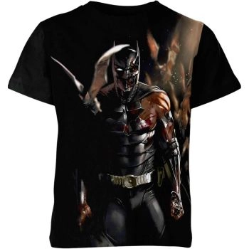 Batman: Trendy and Edgy Navy Blue Vibes Black and Brown T-Shirt