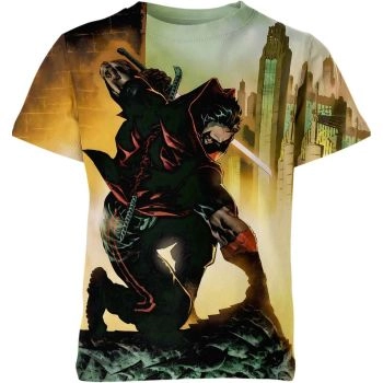 Red Hood T-shirt: Stand Out with Red Hood in Yellow