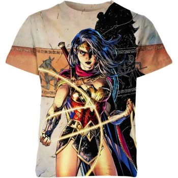 Graceful Silhouette - Wonder Woman Silhouette T-Shirt in Multi-Color