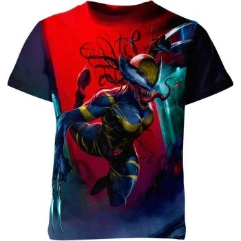 Venomous X-23 - Comfortable X-23 Mix Venom T-Shirt in Fiery Red