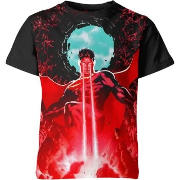 Eclectic Collage Fusion: Red Superman Tee for Fans of All Styles - Mix and Match in Style!