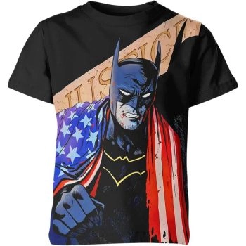 Batman: Dynamic and Striking Red Vibes Black and Multicolor T-Shirt