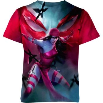 Red Fighter: Elektra, The Crimson Combatant T-Shirt