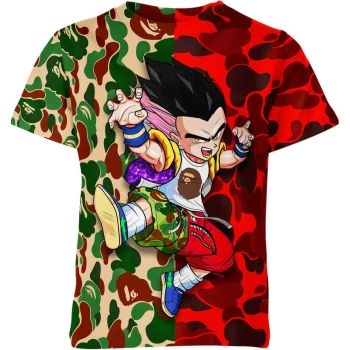 Gotenks X Bape Crimson Red Shirt - Unleash the Style