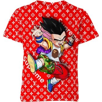 Gotenks X Supreme Fiery Red Shirt - Unleash the Swagger