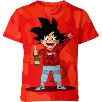 Goku X Bape X Yeezy Boost Dynamic Shirt - Embrace the Energetic Orange