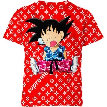 Goku X Bape Supreme Scarlet Clash Shirt - Unleash the Fiery Passion