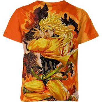 Vibrant Orange Dio Brando Jojo's Bizarre Adventure Shirt - High-Quality and Dynamic