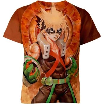 Dynamic Burst - Katsuki Bakugo From My Hero Academia Shirt in Fiery Orange