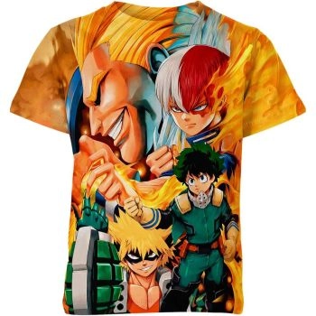 Energetic Orange and Multicolor My Hero Academia Shirt