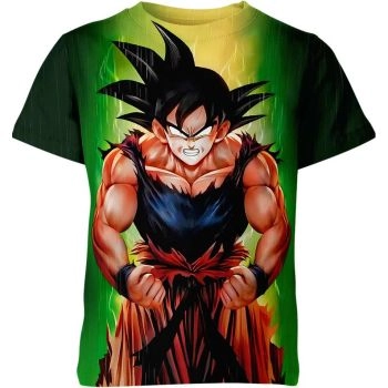 Son Goku's Vibrant Green and Serene Blue Dragon Ball Z Shirt