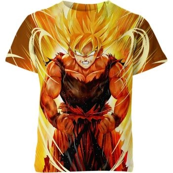 Son Goku's Brilliant Yellow and Regal Purple Dragon Ball Z Shirt