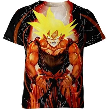 Son Goku's Fiery Orange and Mystical Blue Dragon Ball Z Shirt