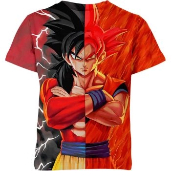 Son Goku's Intense Red and Lively Blue Dragon Ball Z Shirt