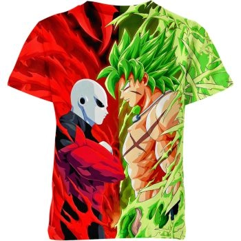 Unstoppable Rivals - Jiren vs. Broly Dragon Ball Z Shirt in Crimson Green