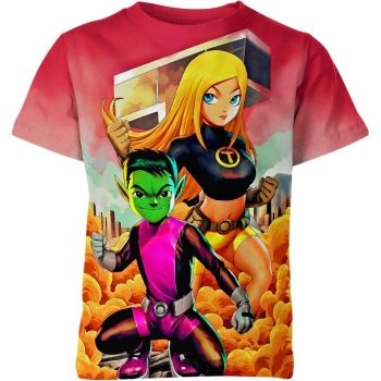 Terra And Beast Boy From Teen Titans Love Shirt: Love and Friendship - A Playful and Lovable Multi-color Tee