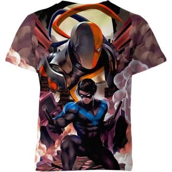 Nightwing Dick Grayson And Deathstroke T-shirt: The Brown Rivalry of the DC Universe
