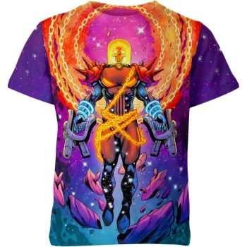 Purple Cosmic Ghost Rider Superhero Shirt - Harness the Cosmic Power of Vengeance